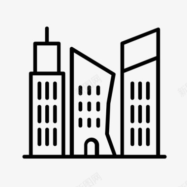 建筑物城市香港图标图标