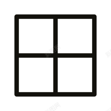 窗口简单的软方形线条图标图标