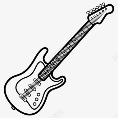 潮流吉他矢量素材电吉他乐器演奏图标图标