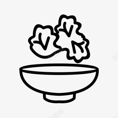 沙拉碗生菜图标图标