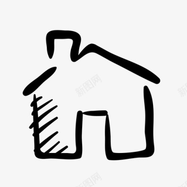 房子小屋手绘图标图标