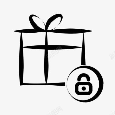 礼物包装飘带礼品锁生日礼物礼品盒图标图标