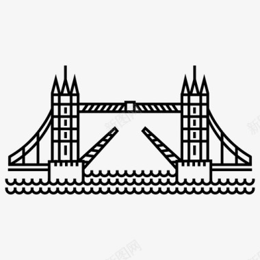 塔桥英国伦敦图标图标