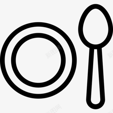 墨绿色盘子食物餐饮吃图标图标