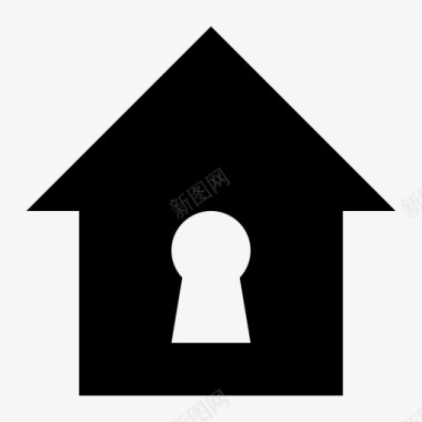 解锁家房子钥匙孔图标图标