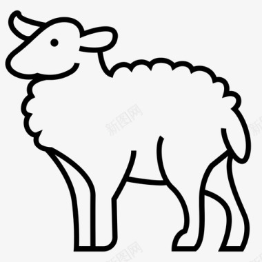 绵羊农场羊毛图标图标