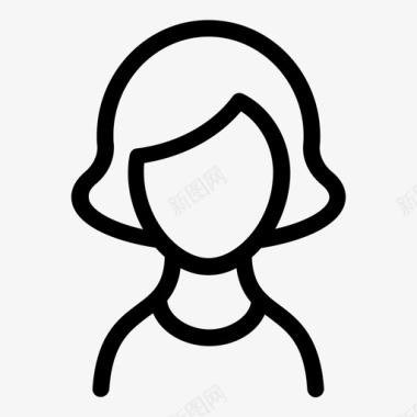 女性服装女性女孩发型图标图标