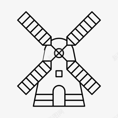 风车建筑工厂图标图标