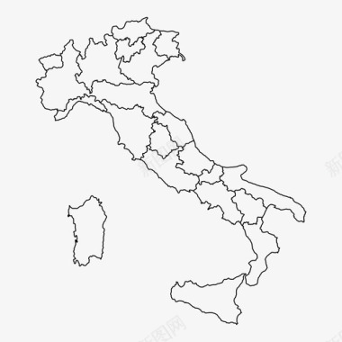 意大利地图地区罗马图标图标