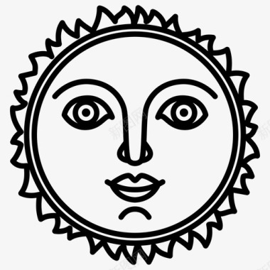 太阳太阳有脸天文白天图标图标