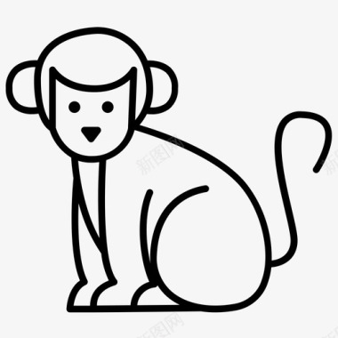 长尾巴猴子猴子动物丛林图标图标