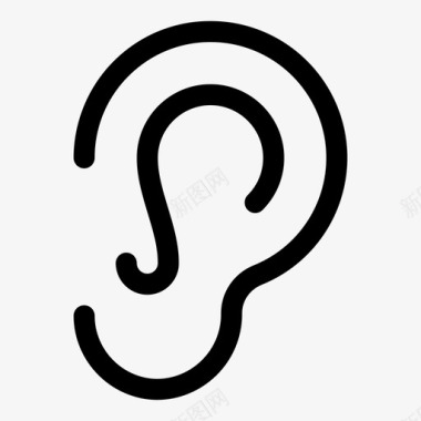 耳垂耳朵听力图标图标