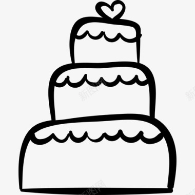 婚礼蛋糕食物手绘婚礼图标图标