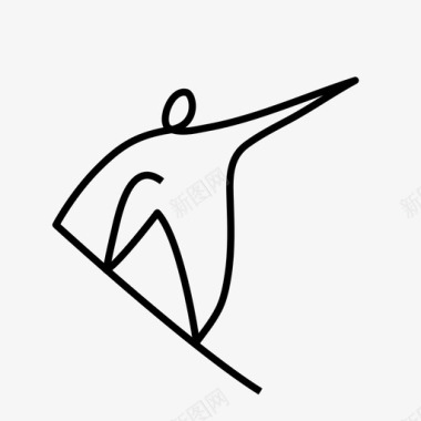 运动小图标滑雪板运动员奥运会图标图标