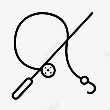 钓鱼竿活动童子军图标图标