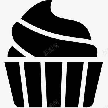 香草奶油纸杯蛋糕奶油甜点图标图标