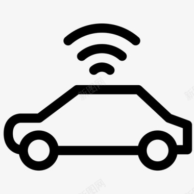 汽车wifi自主汽车无人驾驶汽车图标图标
