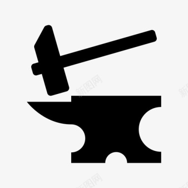 铁锤和铁砧铁匠升级图标图标