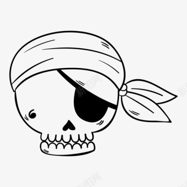 海盗大手帕骷髅图标图标