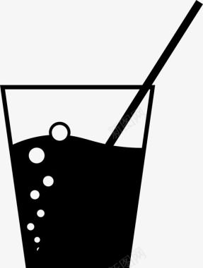 苏打水饮料吸管图标图标