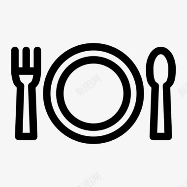 午餐盘晚餐食物图标图标