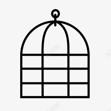 笼子鸟篱笆图标图标
