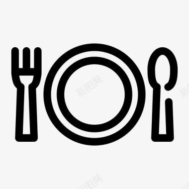 午餐盘餐具晚餐图标图标