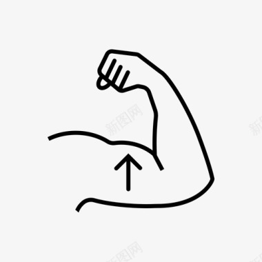运动人物二头肌手臂健身图标图标