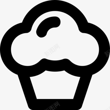 纸杯蛋糕花椰菜饮食图标图标