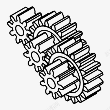 发动齿轮发动机机器图标图标