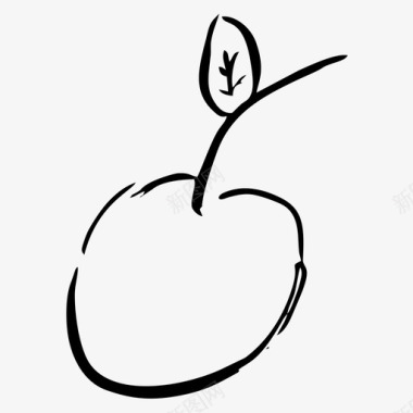 苹果水果手绘图标图标