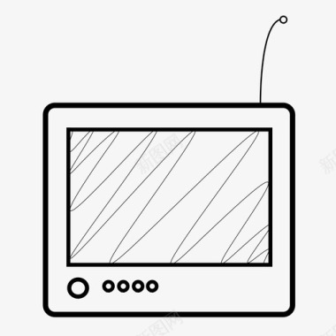 复古的剃须刀电视天线电子图标图标