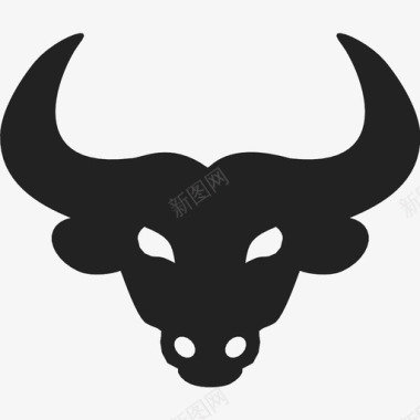 牛动物角图标图标