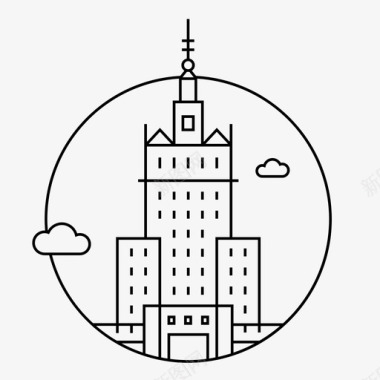 华沙建筑城市图标图标