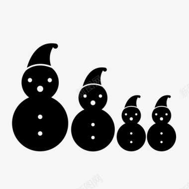 冬天的雪人雪人家庭圣诞节雪人图标图标