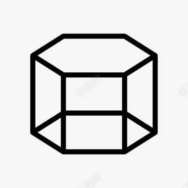 漂浮几何形状六角形棱镜三维形状几何形状图标图标