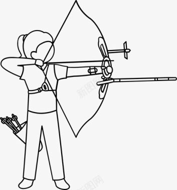运动射箭箭弓图标图标