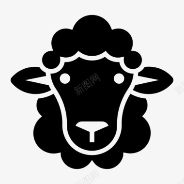 绵羊羔羊羊毛图标图标