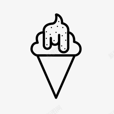 冰淇淋筒巧克力片食品图标图标