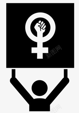 女权主义活动家广告图标图标