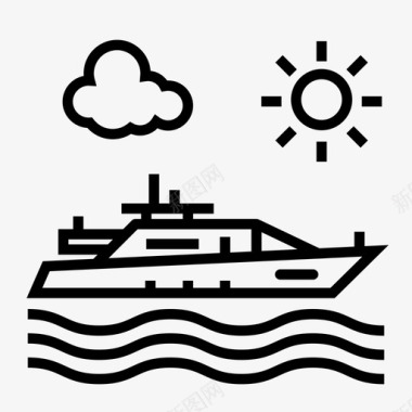 游艇船运输图标图标
