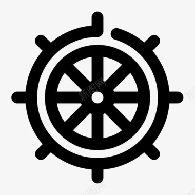 轮子舵手船舵海盗图标图标
