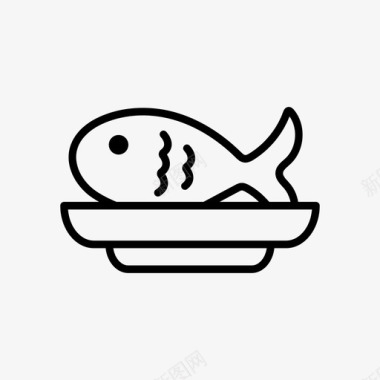 海鲜菜肴鱼图标图标