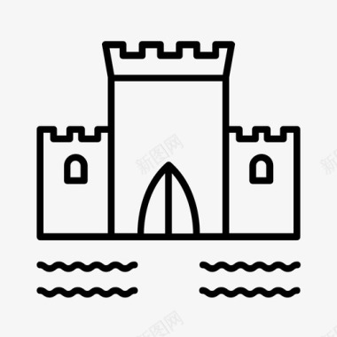 城堡国王中世纪图标图标