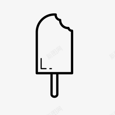 冰棒咬口冰淇淋棒图标图标
