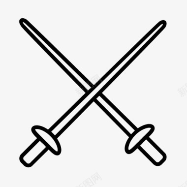 击剑格斗中世纪图标图标