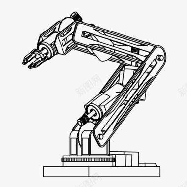 标识logo设计机械臂未来工业图标图标