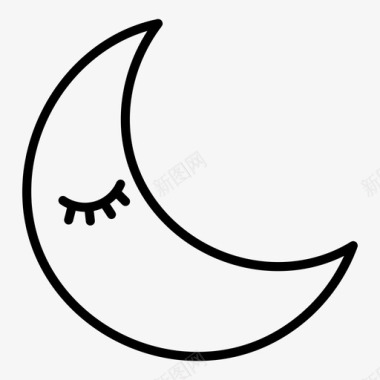 月亮夜晚睡觉图标图标