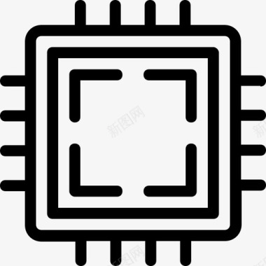 科技灰背景cpu芯片电子硬件图标图标