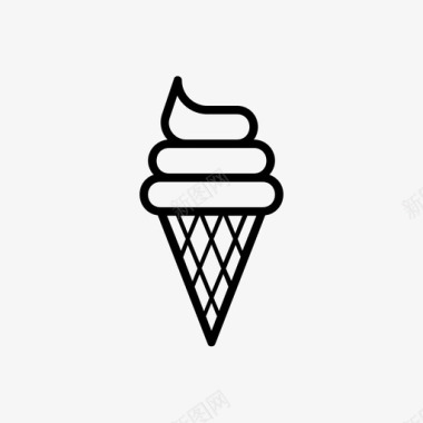 冰淇淋筒冰淇淋夏季卷1图标图标